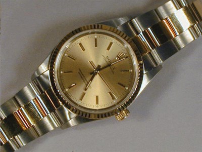 Lot 502 - Gentleman's Stainless Steel and Gold...