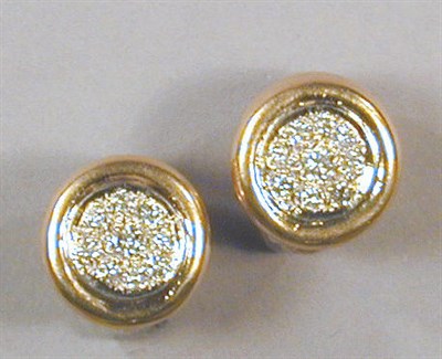 Lot 95 - Pair of Gold and Diamond Earrings 14 kt....