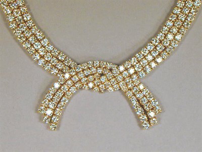 Lot 431 - Gold and Diamond Necklace 18 kt. yellow gold,...
