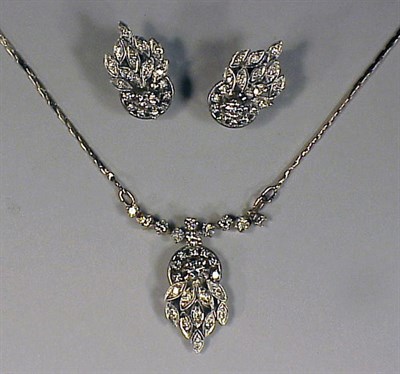Lot 202 - Suite of Diamond Jewelry 14 kt. white gold,...