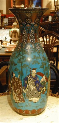 Lot 443 - Japanese Blue-Ground Cloisonne Vase