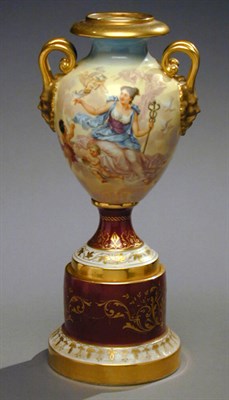 Lot 493 - Vienna Two-Handled Porcelain Vase on Stand The...