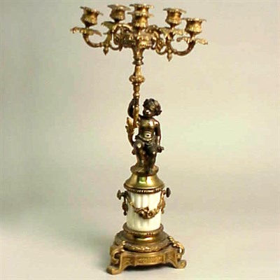Lot 519 - Pair of Louis XV Style Gilt-Bronze and Marble...