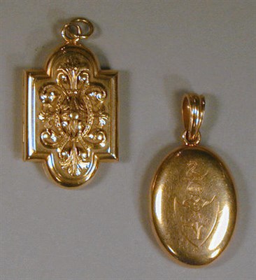 Lot 104 - Two Gold Lockets 14 kt. yellow gold,...