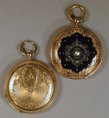 Lot 105 - Two Lady's Lapel Watches Comprising one in 18...