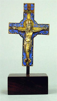 Lot 266 - Limoges Champleve and Gilt Crucifix 13th...