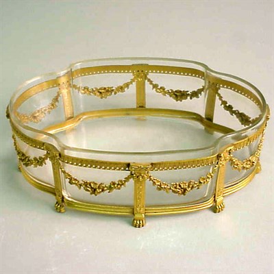 Lot 557 - Louis XVI Style Brass-Mounted Glass Center...
