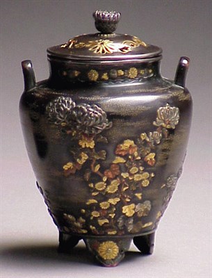 Lot 574 - Japanese Silver Mounted Soft Metal Miniature...