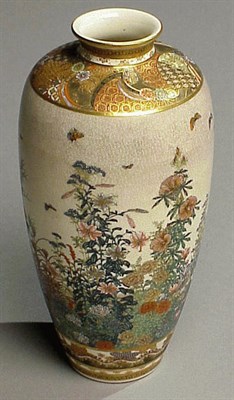 Lot 130 - Finely Painted Satsuma Floral Vase Meiji...
