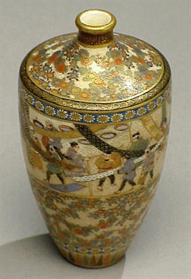 Lot 134 - Miniature Satsuma Conical Bottle Meiji Period,...