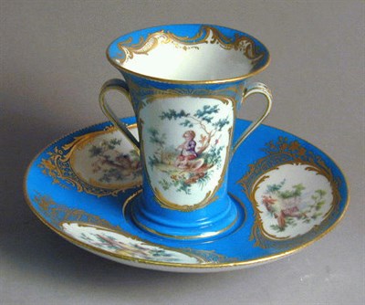 Lot 541 - Sevres Porcelain Cup and Saucer Each decorated...