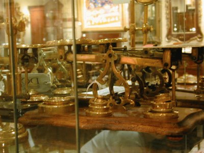 Lot 348 - Five Sets of Brass Balance Scales and a...