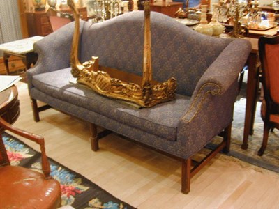 Lot 502 - Georgian Style Upholstered Camel-back Settee