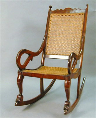 Lot 503 - Pair of Victorian Cane-Inset Rocking Chairs