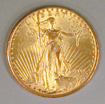 Lot 32 - One United States Gold Coin $20 Standing...