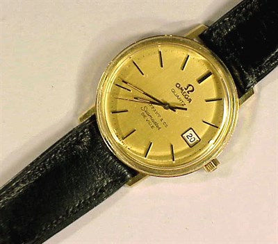Lot 196 - Gentleman's Gold Quartz Wristwatch The leather...