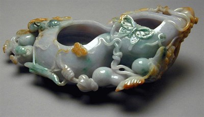 Lot 308 - Multicolor Jadeite Double Gourd Brushwasher...