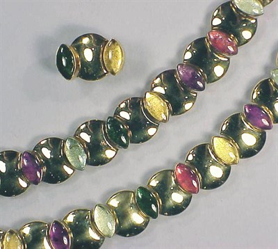 Lot 178 - Suite of Multicolored Stone Jewelry 18 kt....