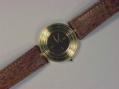 Lot 427 - Gentleman's Gold Quartz Wristwatch The leather...