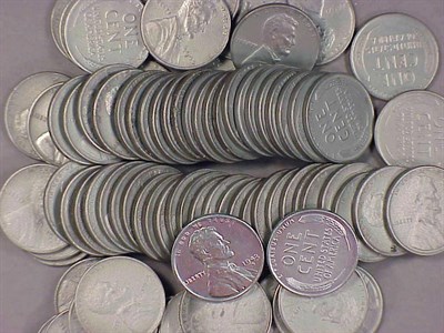 Lot 9 - Group of United States Steel Pennies Over six...