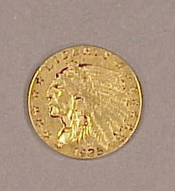 Lot 19 - One United States Gold Coin $2.50 Indian Head,...
