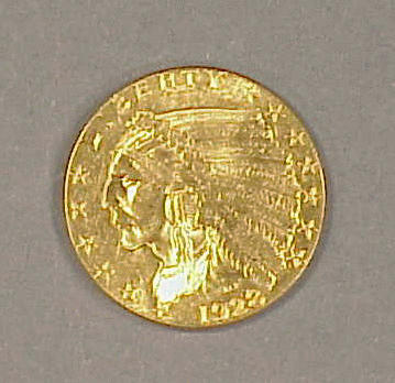 Lot 20 - One United States Gold Coin $2.50 Indian, 1928,...