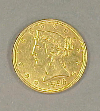 Lot 21 - One United States Gold Coin $5 Liberty with...