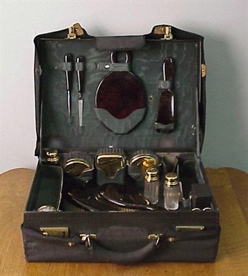 Lot 473 - Gentleman's Gold and Glass Travel Set Circa...