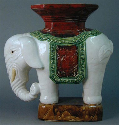 Lot 249 - Chinese Stoneware Elephant-Form Jardiniere Stand