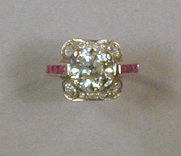 Lot 510 - Old Mine Diamond Ring Platinum, the engraved...