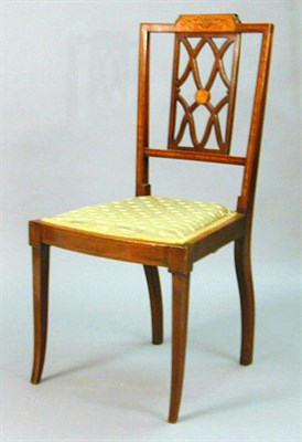 Lot 495 - Pair of Edwardian Inlaid Mahogany Side Chairs