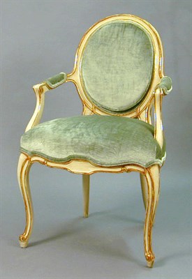 Lot 499 - Pair of Italian Gilt and Ivory Painted...