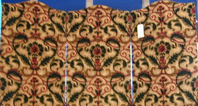 Lot 490 - Painted Velvet Three-Fold Screen