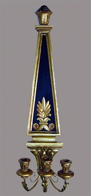 Lot 438 - Pair of Directoire Style Gilt-Wood Three-Light...