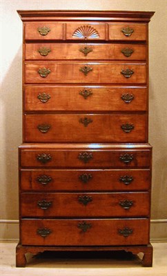 Lot 312 - Chippendale Maple Chest on Chest The molded...