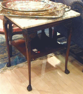 Lot 749 - Georgian Style Marble Top Mahogany Side Table