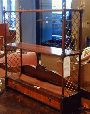 Lot 477 - Regency Style Mahogany and Brass Hanging Shelf
