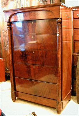 Lot 237 - Neoclassical Mahogany Tall Chest of Drawers