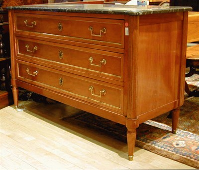 Lot 495 - Louis XVI Style Marble Top Mahogany Commode