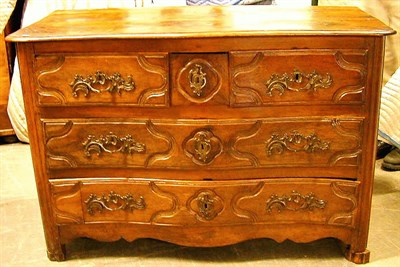 Lot 454 - Provincial Louis XV Walnut Commode 18th...