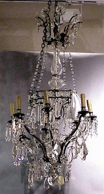 Lot 627 - Louis XVI Style Gilt-Metal and Cut Glass Eight-...