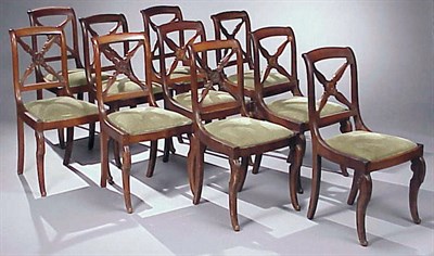 Lot 661 - Set of Ten Charles X Mahogany Dining Chairs...