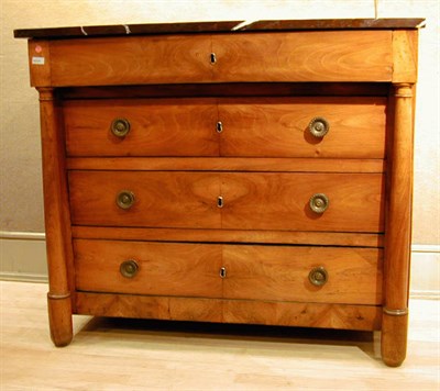 Lot 527 - Empire Style Marble Top Mahogany Commode