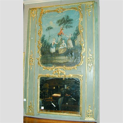 Lot 380 - Louis XVI Gilt Decorated and Painted Trumeau...