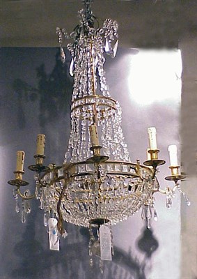 Lot 633 - Louis XVI Style Gilt-Metal and Cut Glass Eight-...