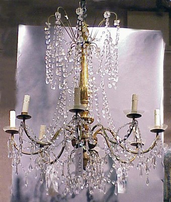 Lot 632 - George III Style Gilt-Wood and Cut Glass Eight-...