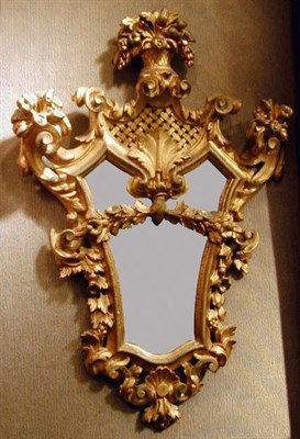 Lot 489 - Rococo Style Gilt-Wood Cartouche-Form Mirror