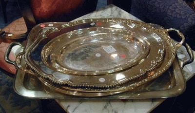 Lot 396 - Group of Five Silver Plated Trays