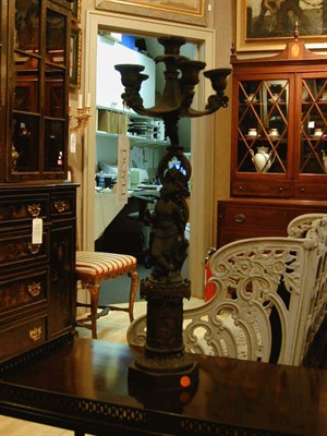 Lot 532 - Pair of Regency Style Patinated-Bronze...