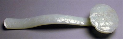 Lot 303 - Pale Green Jade Ruyi Scepter The shaft is...